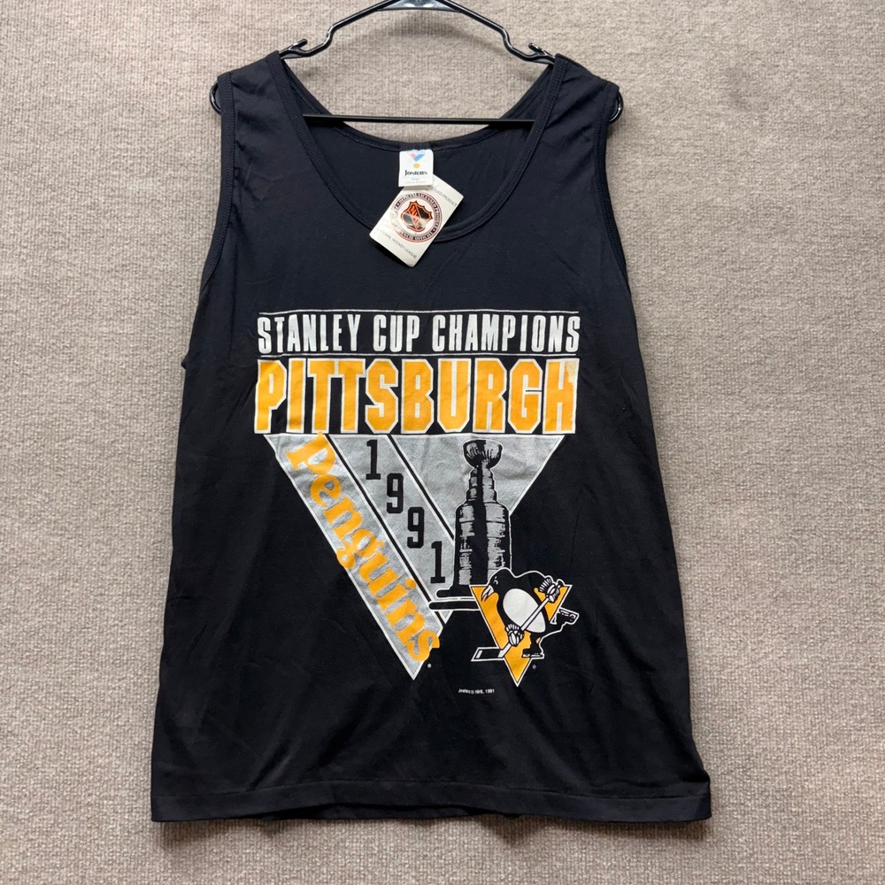 Vintage 1991 Pittsburgh Penguins Stanley Cup Champions Tank Top Jostens Large